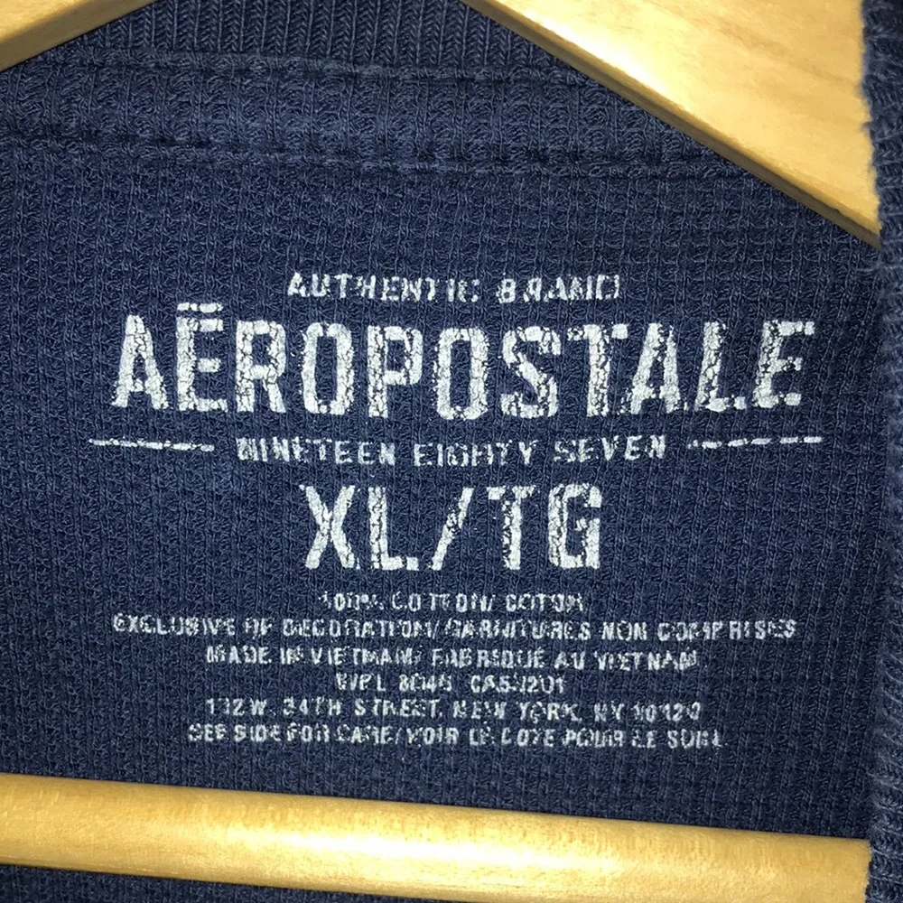 AEROPOSTALE thermal long sleeve blue shirt size XL